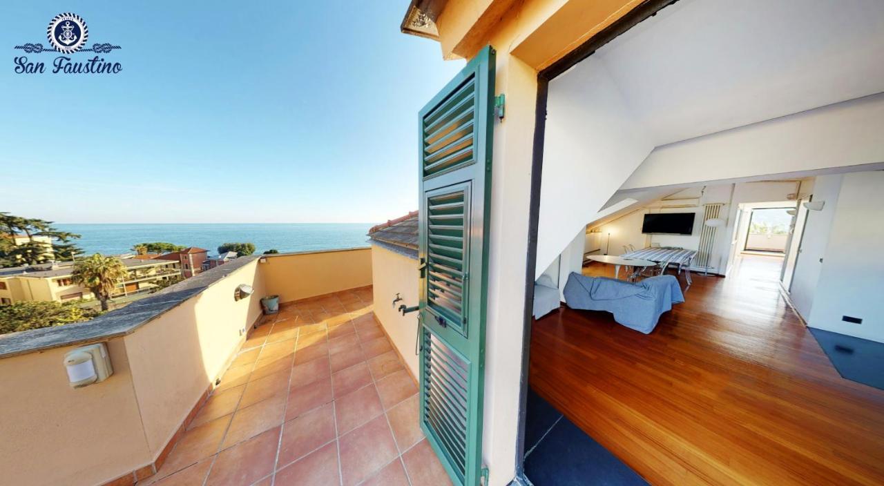 Welcome Riviera - Attico San Faustino 165 Mq Piu 110 Mq Di Terrazza- In Villa 700 ,Vista Mare Strepitosa-100 M Dalla Spiaggia-Parking Esclusivo ราปาลโล ภายนอก รูปภาพ
